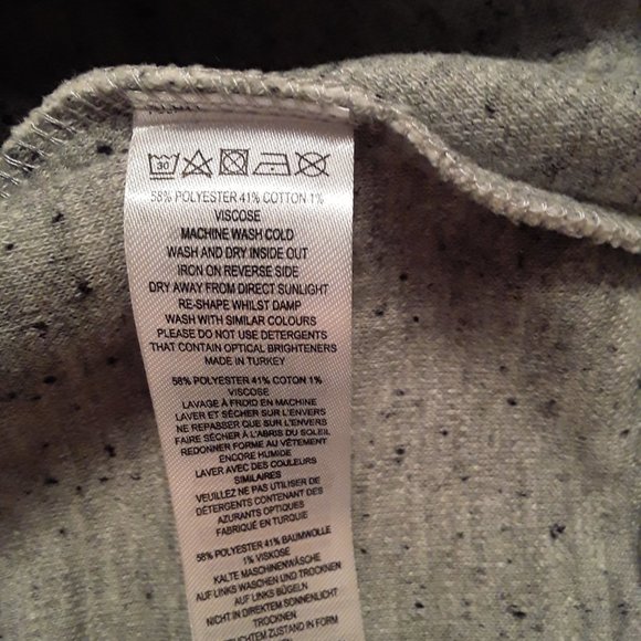NWT French Connection Sekia Jersey Crew Neck Top, grey/white melange Sz XS boxy - Picture 10 of 13